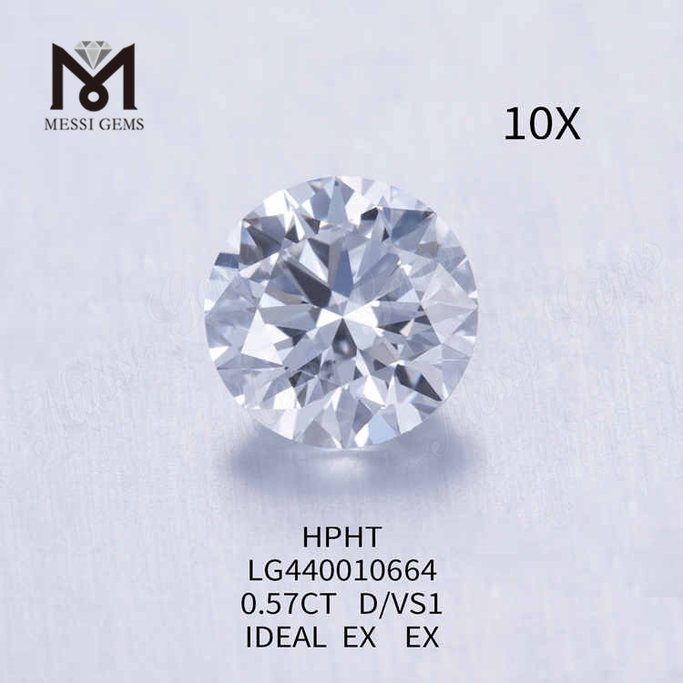 0.57CT D/VS1 rund laboratoriedyrket diamant IDEAL