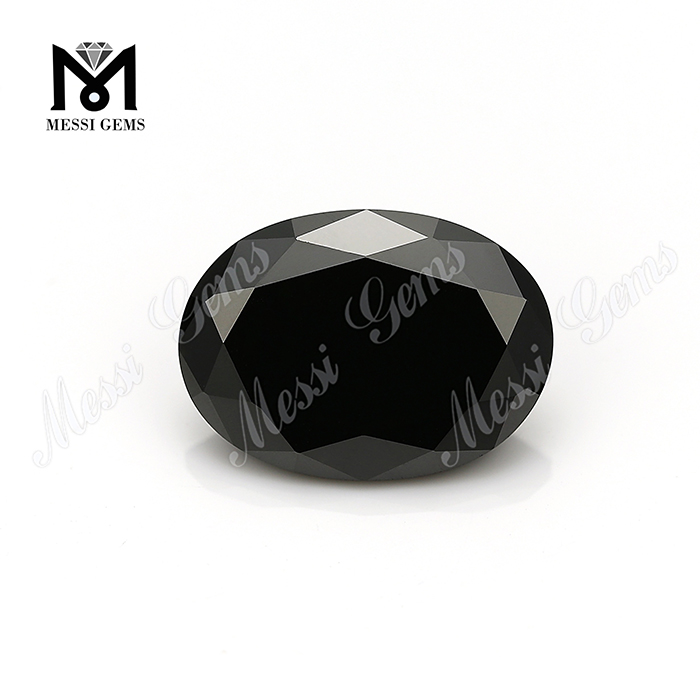7*9 oval form højkvalitets løse ædelsten, sorte cubic zirconia
