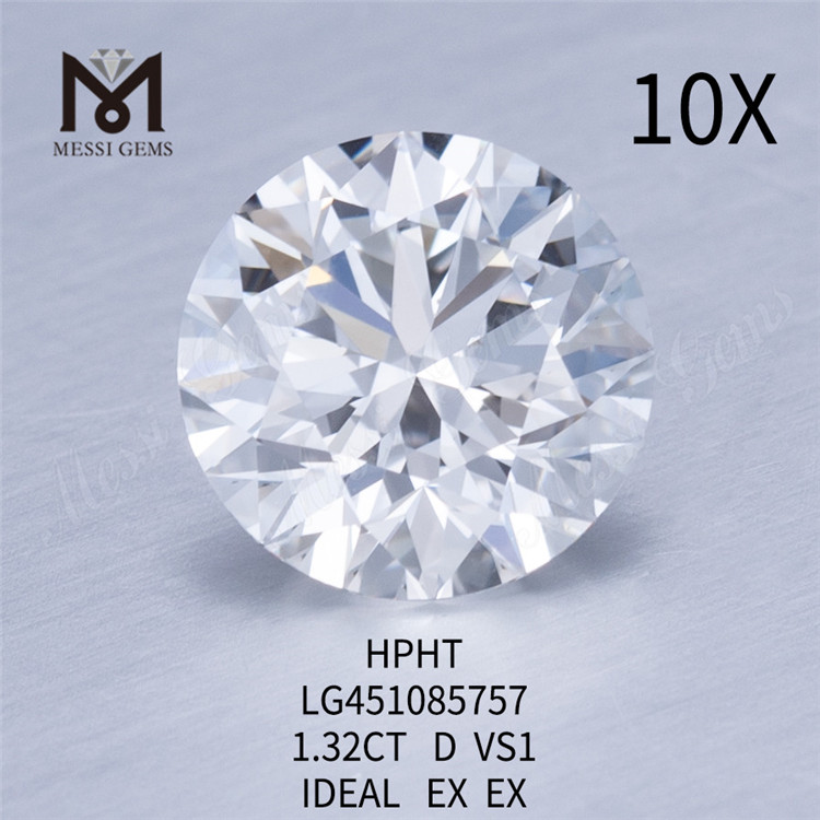 HPHT laboratoriediamanter 1.32ct VS1 D IDEL Slibning