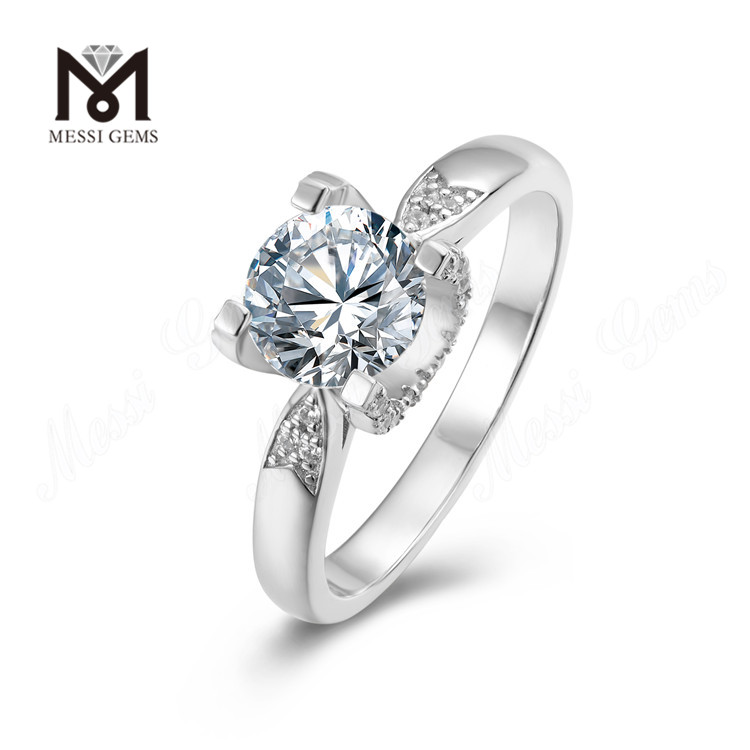 Messi Jewelry 925 sterling sølv klassiske moissanite sølv ringe