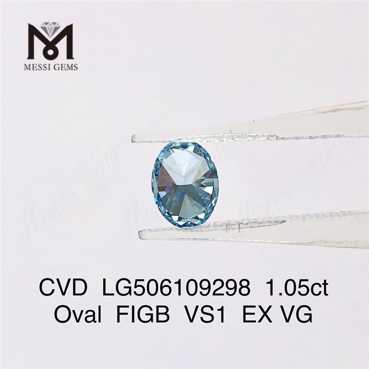 1,05 ct Oval Cut VS1 Blå laboratoriedyrket diamant
