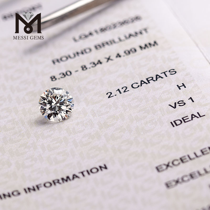 2.12ct H/VS1 3EX IGI certifikat syntetisk diamant til fremstilling af ringfabriks engros lab dyrket diamant