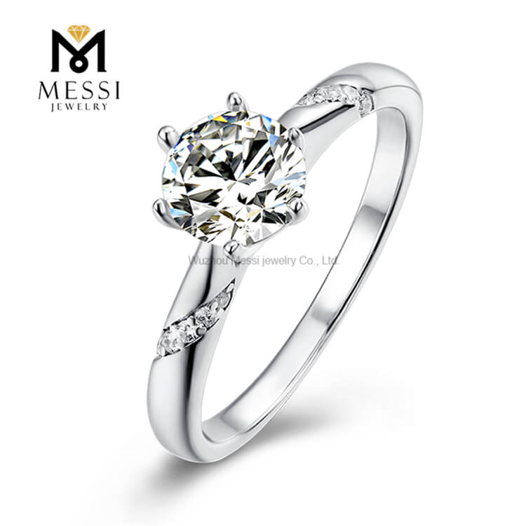 Bryllupsforlovelse højkvalitets par 925 sølv Moissanite evighedsring