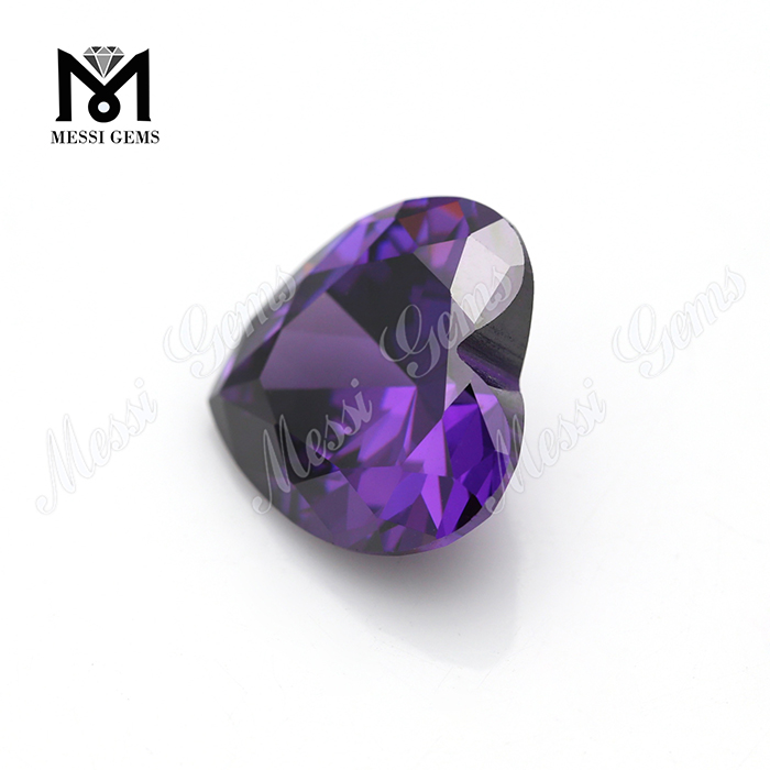 Fabriks 12x12mm Hjerteform Ametyst cubic zirconia sten