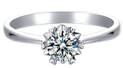 Messi Gems Single 1 Carat Moissanite Diamond Dainty 925 Sterling Sølv Ring