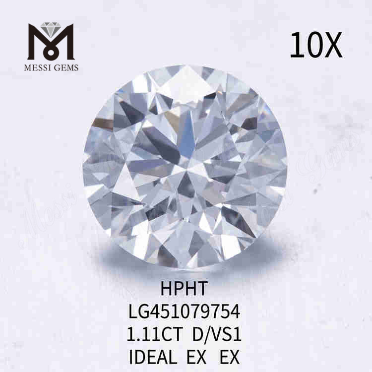 1.11CT D/VS1 løs lab skabt diamant IDEAL EX EX