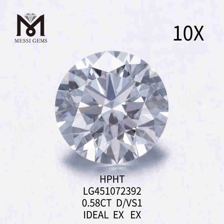 0.58CT D/VS1 lab skabt diamant IDEAL EX EX