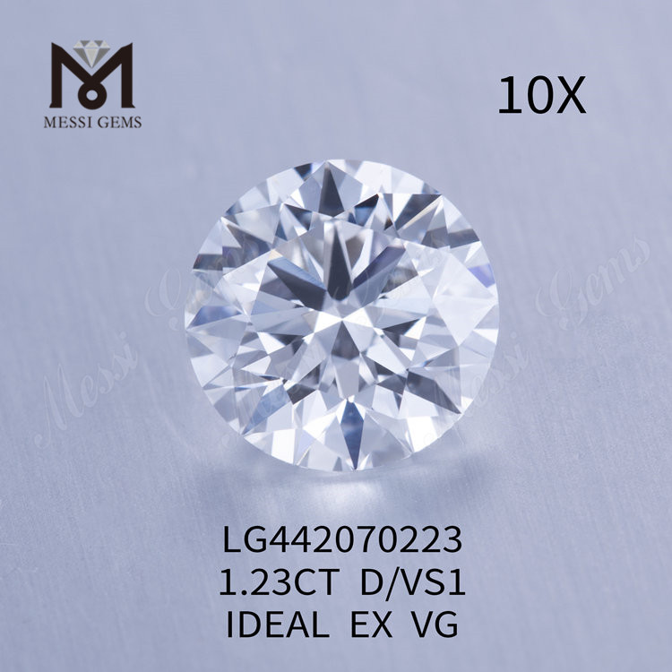 1,23 karat D VS1 rund BRILLIANT IDEAL Cut lab dyrket diamant IGI