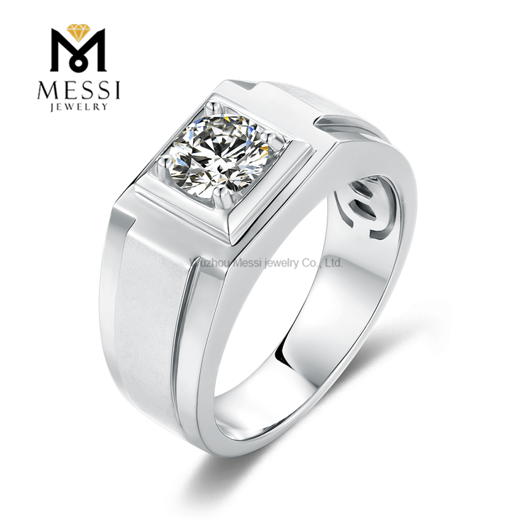 Nyt design 925 Sterling sølv smykkering DEF Moissanite Man Ringe til Man