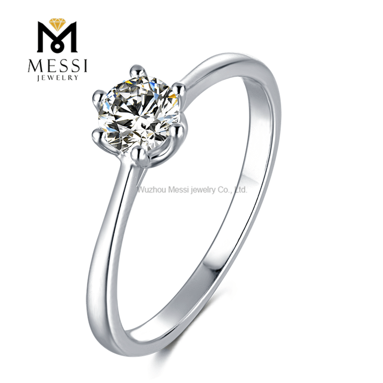Moissanite Gemstone 925 sølv vielsesringe til kvinder