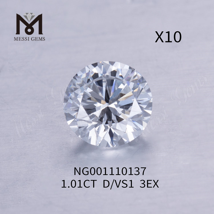 RUNDE BRILLIANT Lab diamanter 1.01ct VS1 D EX Cut