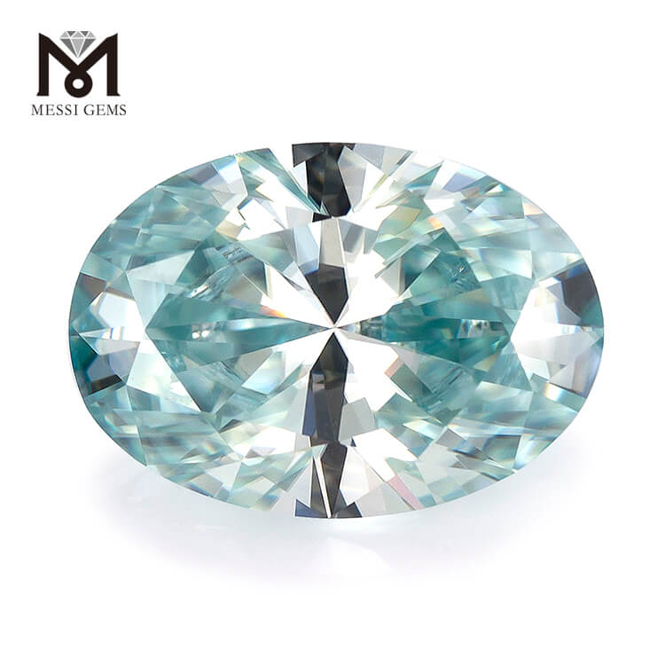 9*13mm OVAL Cut China Teal syntetisk moissanite