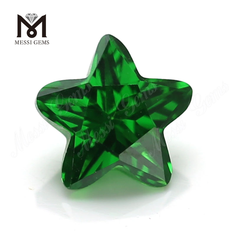 Grøn farve stjerneform cubic zirconia sten 3*3-12*12mm CZ til smykkefremstilling